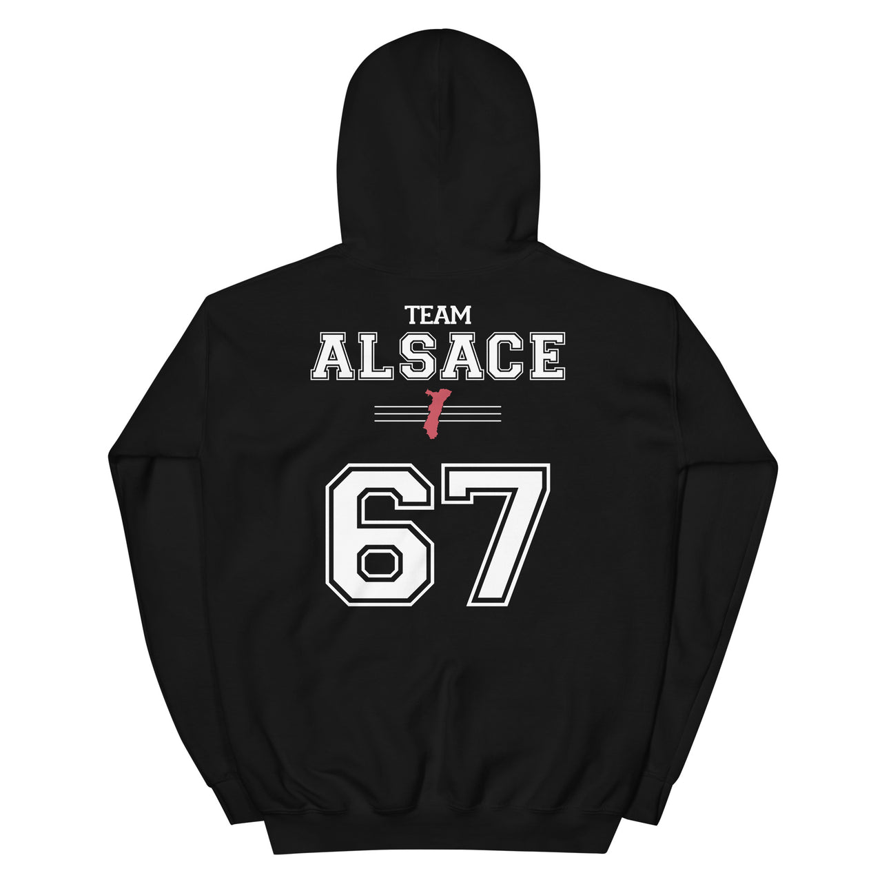 Sweat à capuche Alsace 67 noir - Douillet et élégant