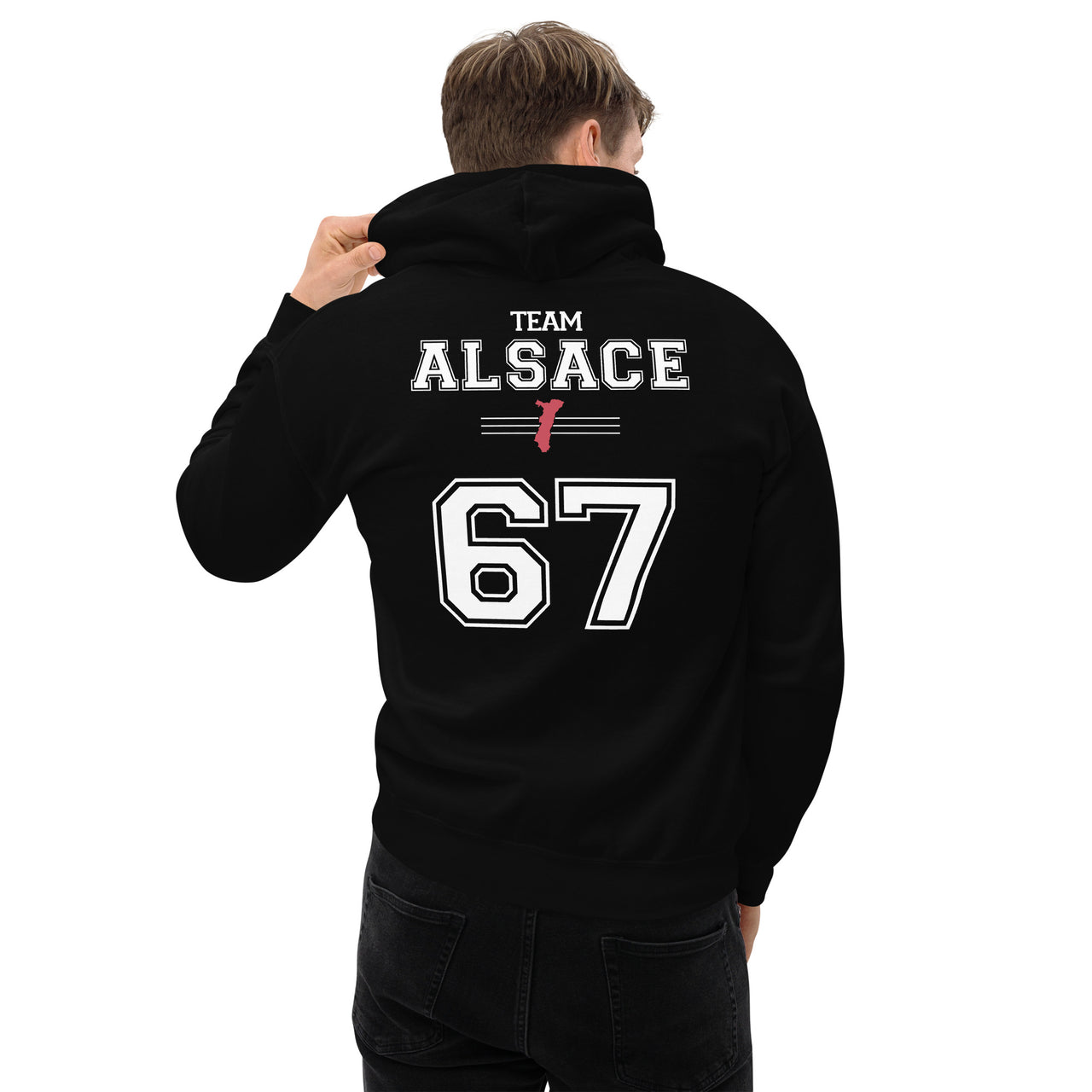 Sweat à capuche Alsace 67 bleu marine - Douillet et élégant