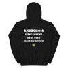 Hoodie Ardéchois c'est comme etre Dieu mais en mieux — Imprime au dos