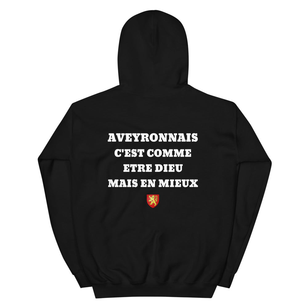 Hoodie Aveyronnais c'est comme etre Dieu mais en mieux — Imprime au dos
