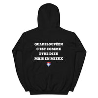 Thumbnail for Hoodie Guadeloupéen c'est comme etre Dieu mais en mieux — Imprime au dos