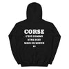 Hoodie Corse c'est comme etre Dieu mais en mieux — Imprime au dos