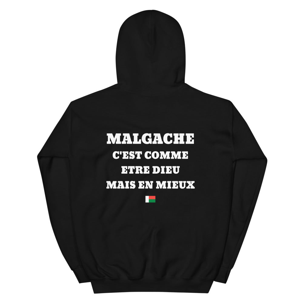 Hoodie Malgache c'est comme etre Dieu mais en mieux — Imprime au dos