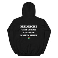 Thumbnail for Hoodie Malgache c'est comme etre Dieu mais en mieux — Imprime au dos