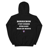 Thumbnail for Hoodie Berrichon c'est comme etre Dieu mais en mieux — Imprime au dos