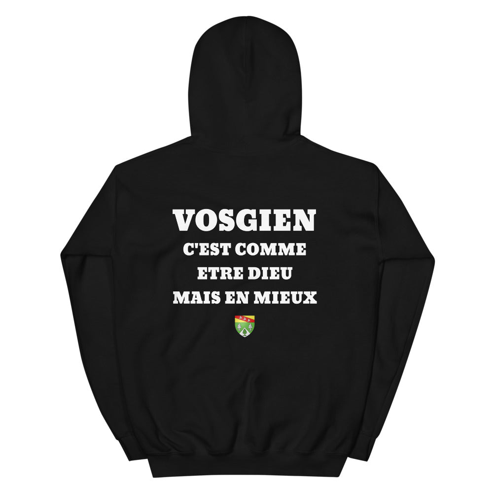Hoodie Vosgien c'est comme etre Dieu mais en mieux — Imprime au dos