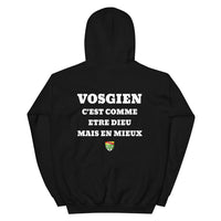 Thumbnail for Hoodie Vosgien c'est comme etre Dieu mais en mieux — Imprime au dos