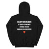 Hoodie Mayennais c'est comme etre Dieu mais en mieux — Imprime au dos