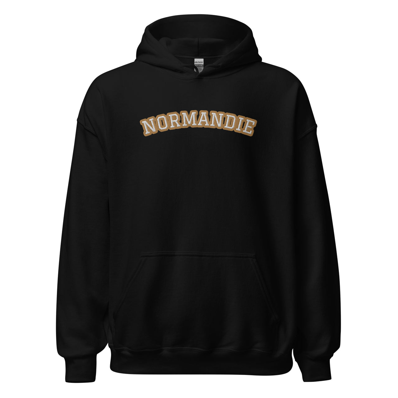 Hoodie Normandie bleu marine dos - style universitaire et confort douillet