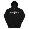 Sweat à capuche Pologne noir - Style universitaire vintage