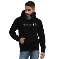 Thumbnail for Sweat à capuche Échecs bleu marine - Battement de coeur humoristique