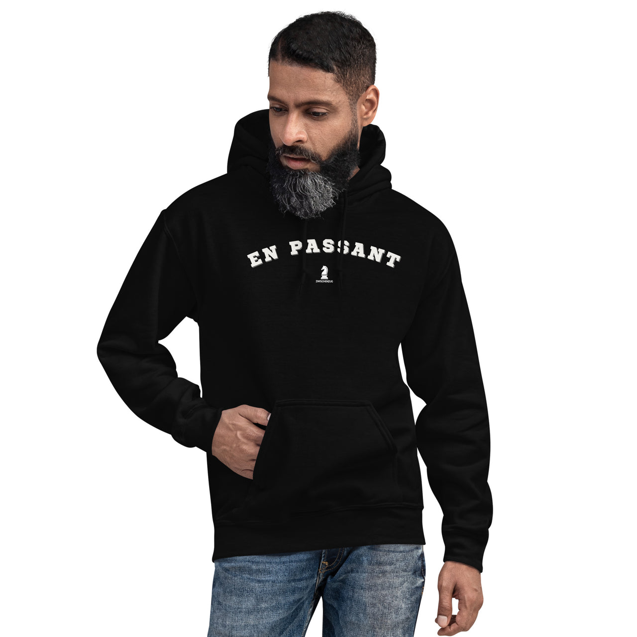 Sweat à capuche Échecs bleu marine - design élégant et douillet