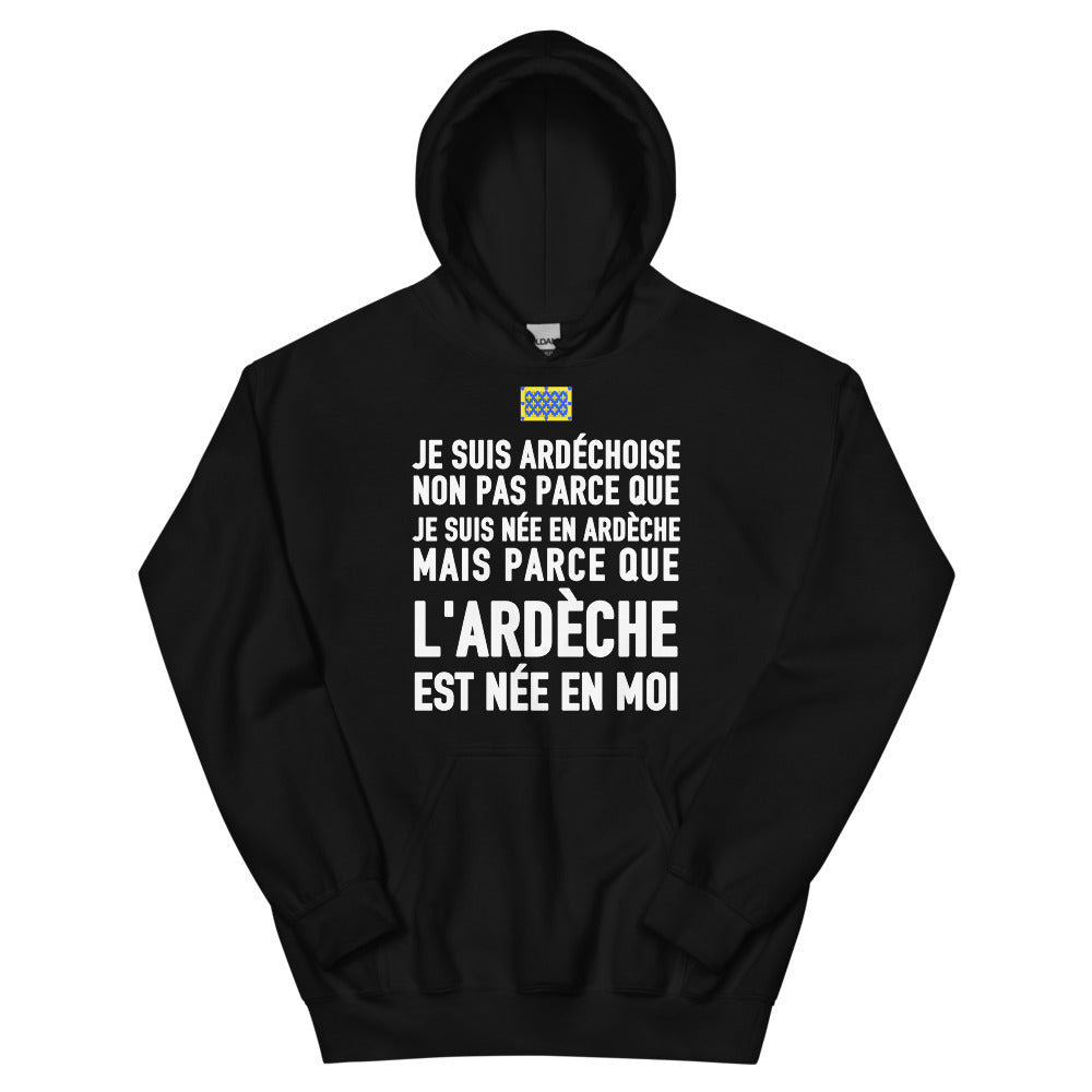L'Ardèche est née en moi (femme) - Sweatshirt à capuche
