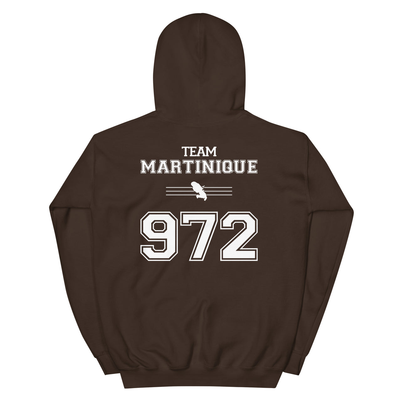 Sweat à capuche Martinique 972 bleu marine dos - Douceur et fierté locale