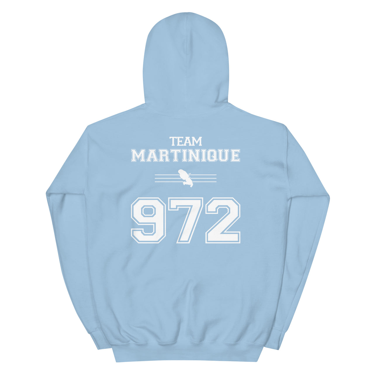 Sweat à capuche Martinique 972 bordeaux dos - Douceur et fierté locale