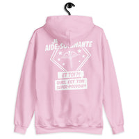 Thumbnail for Sweat à capuche Aide-Soignante bleu marine dos - Quel est ton super-pouvoir