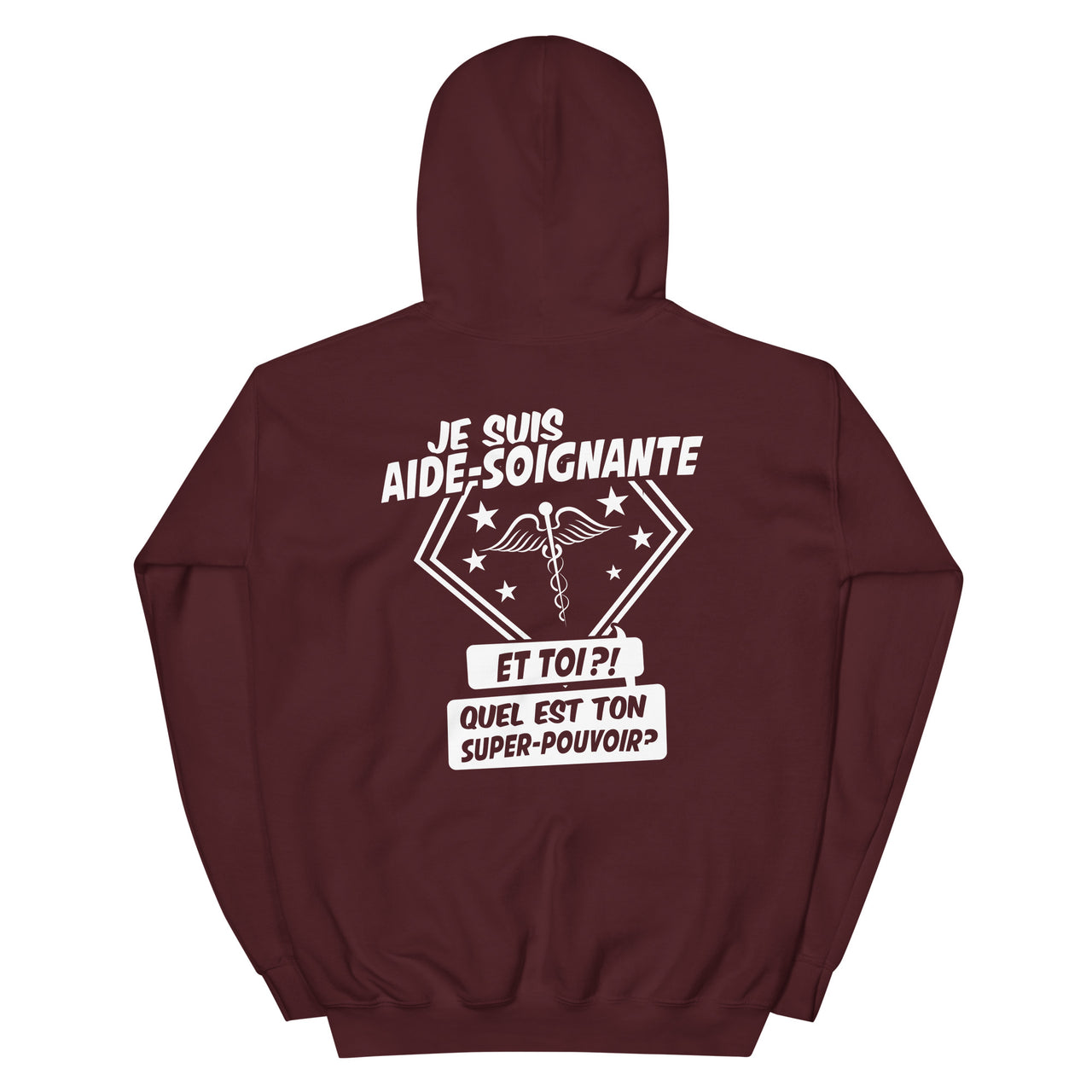 Sweat à capuche Aide-Soignante rouge - Quel est ton super-pouvoir