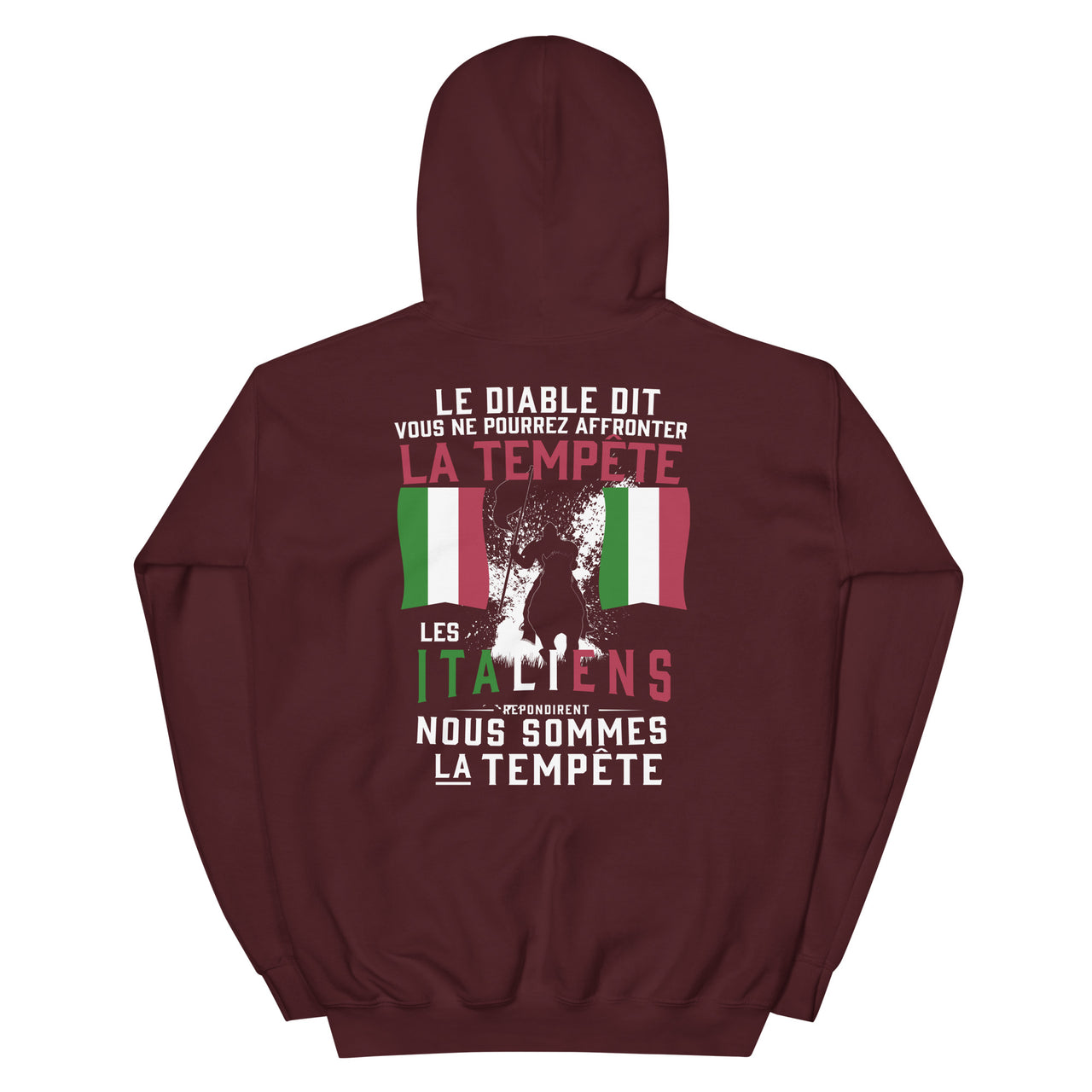 Sweat à capuche Italie bleu marine - Les Italiens sont la tempête