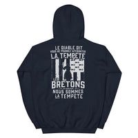 Thumbnail for Sweat à capuche Bretagne noir dos - Tempête et le diable