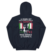 Thumbnail for Sweat à capuche Italie noir dos - Les Italiens sont la tempête