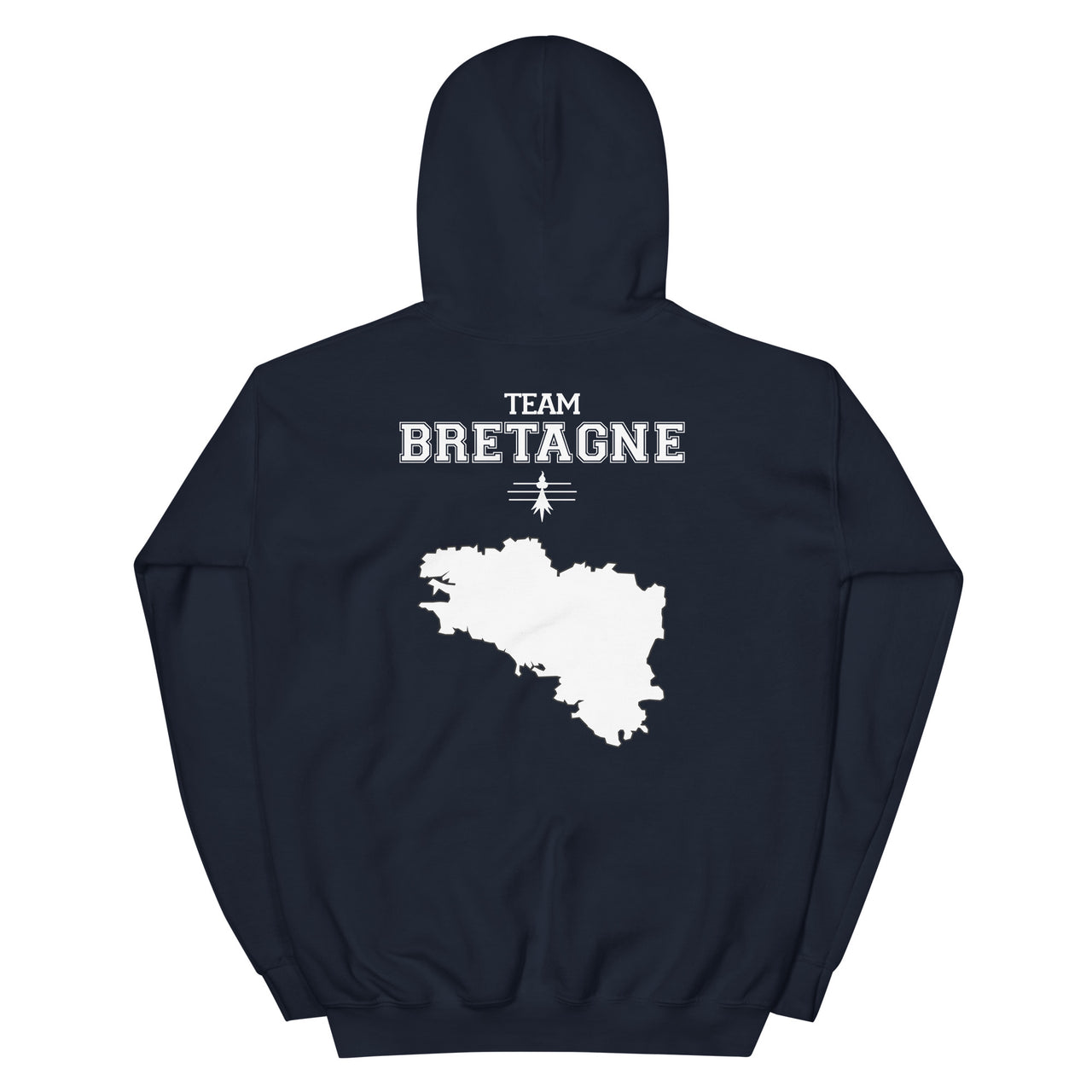 Sweat à capuche Bretagne noir dos - Douceur et fierté locale