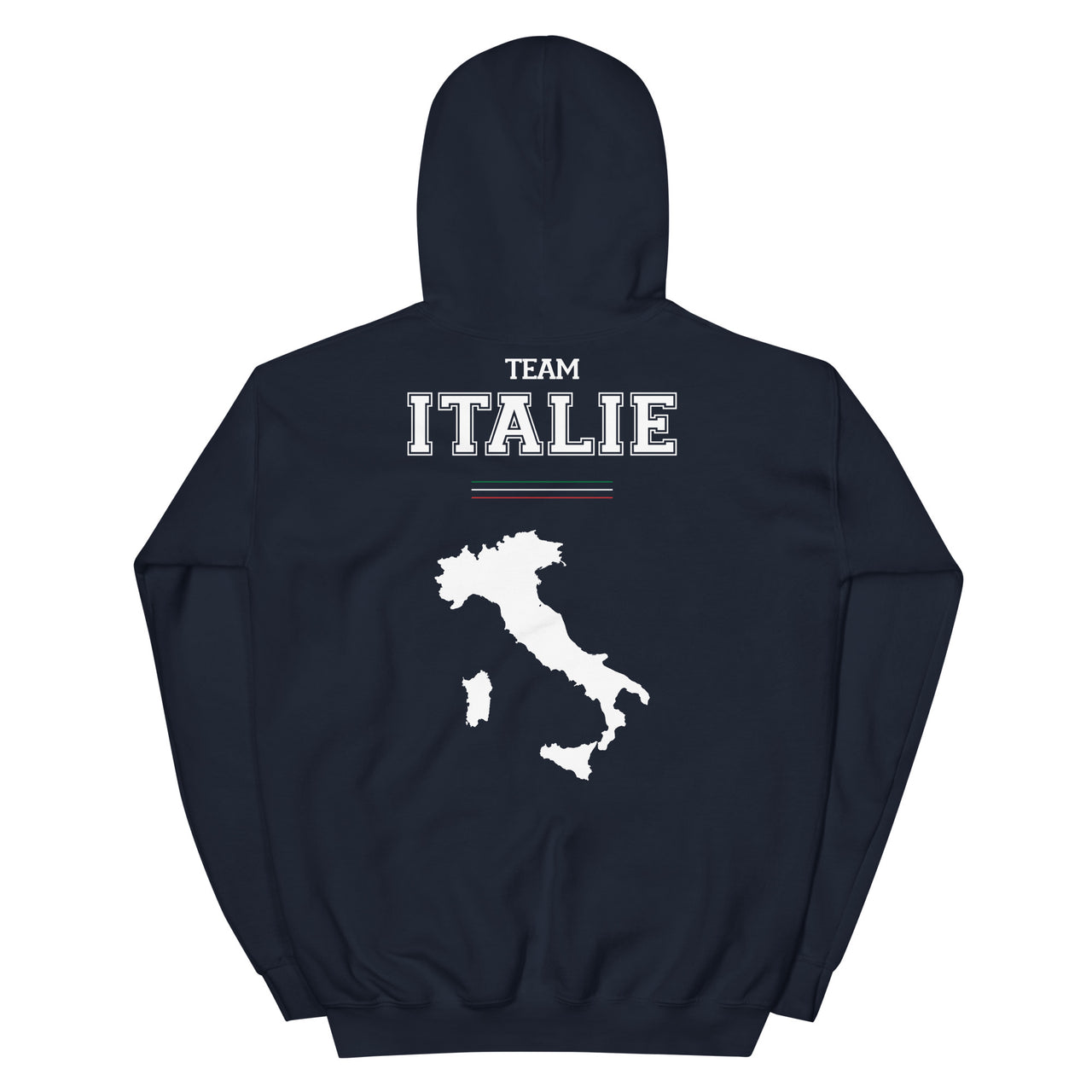 Sweat à capuche Italie noir dos - Douceur et fierté locale
