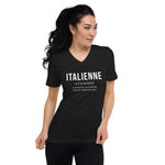 T-shirt  à Manches Courtes et Col V définition humoristique italienne - Italie