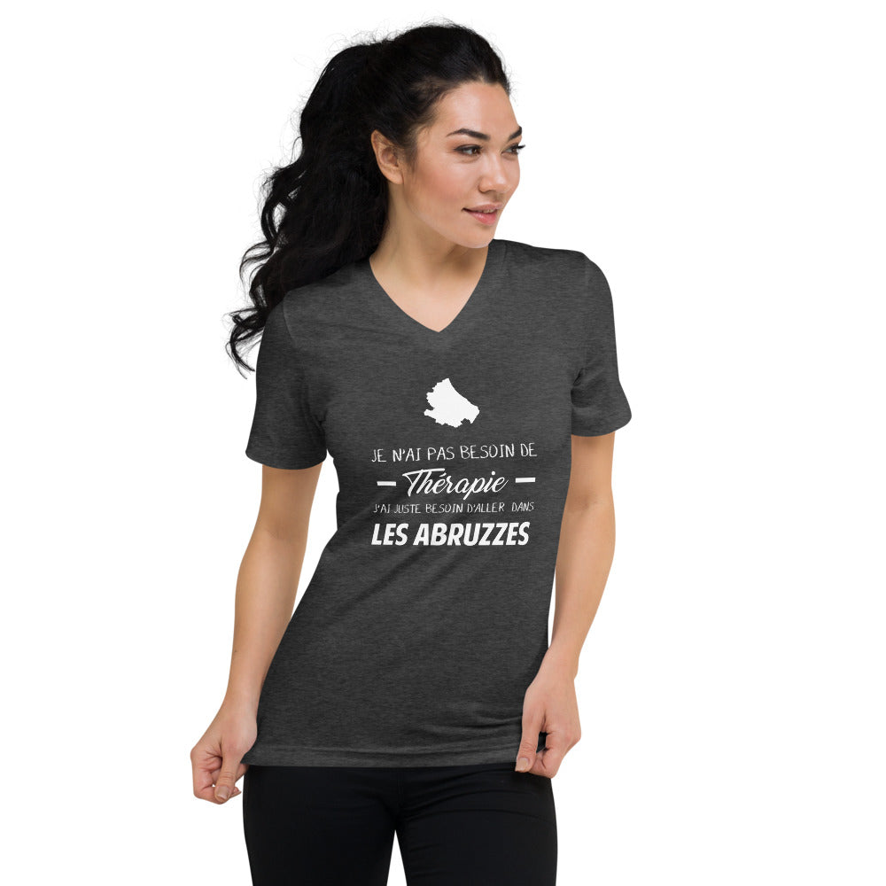 Pas besoin de Thérapie Abruzzes - Italie - T-shirt col V - Gris Foncé Chiné