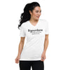 Bigourdane : si sa bouche ne le dit pas, regarde ses yeux - T-shirt femme col V blanc