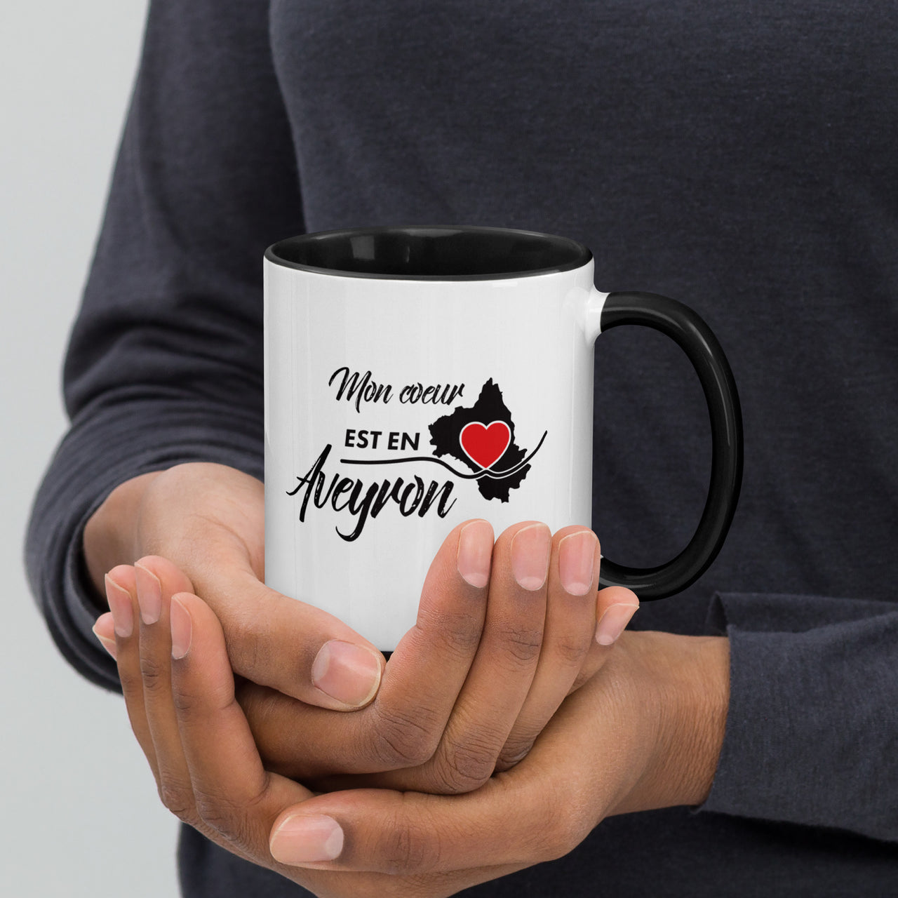 Mug Aveyron bleu marine - Mon Coeur est en Aveyron