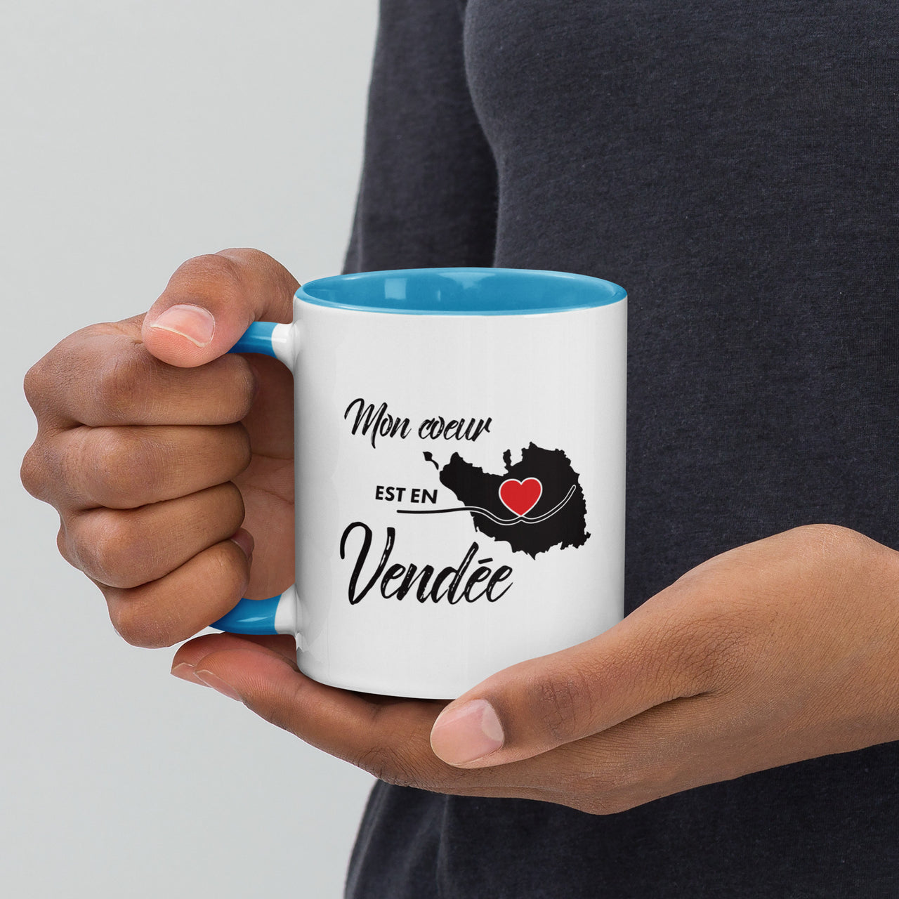 Mug Vendée bleu dos - Mon coeur est en Vendée