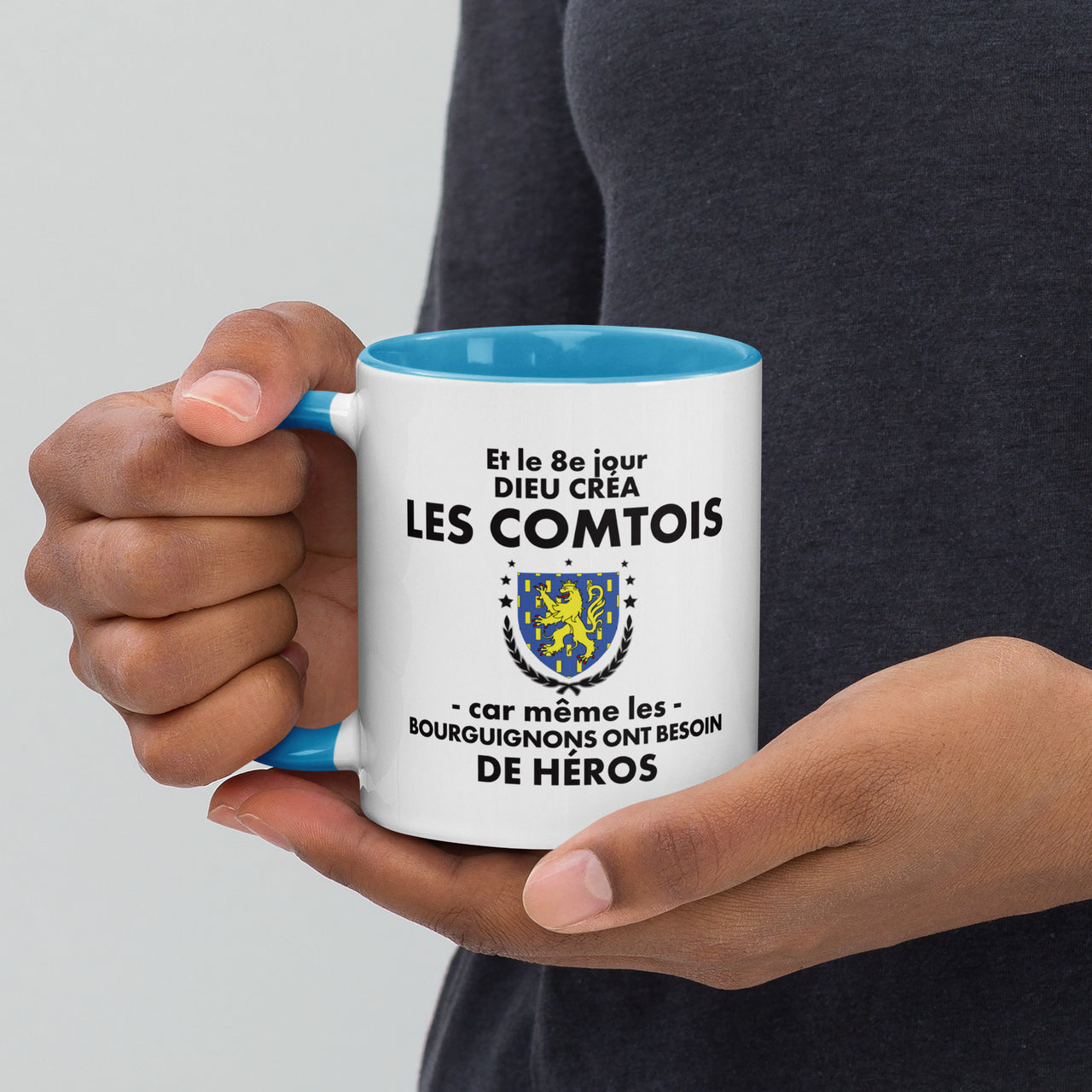 Bunter Becher mit farbenfroher Innenseite – Geschenk aus der Franche-Comté – der 8. Tag