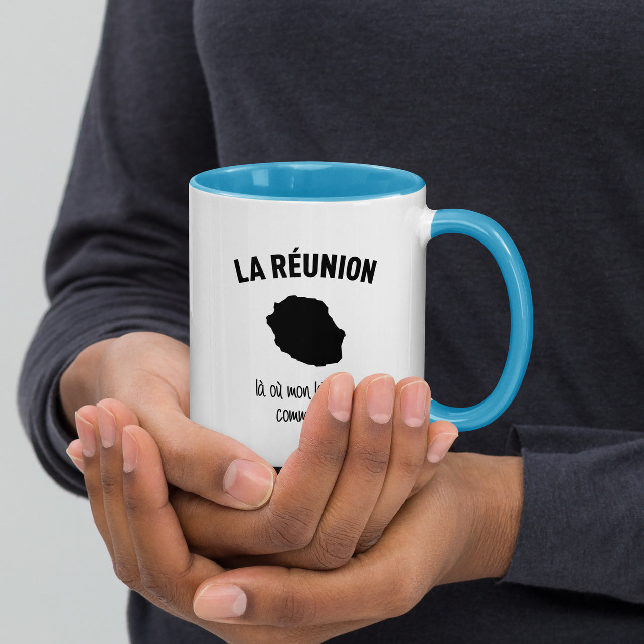 Mug Réunion rouge dos - Souvenir coloré pour vos pauses café