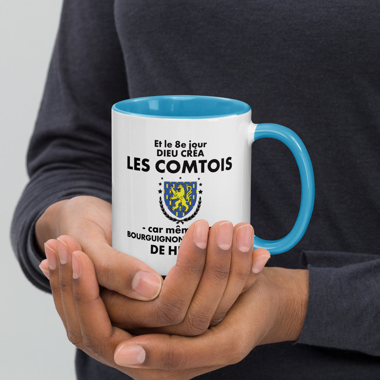 Bunter Becher mit farbenfroher Innenseite – Geschenk aus der Franche-Comté – der 8. Tag