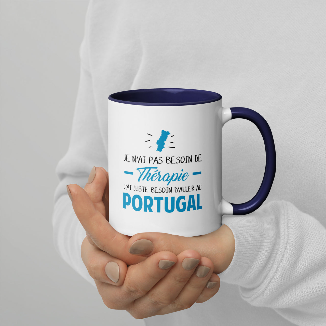 Bunte Tasse mit farbenfroher Innenseite – Therapie-Souvenirgeschenk aus Portugal | Ici & Là