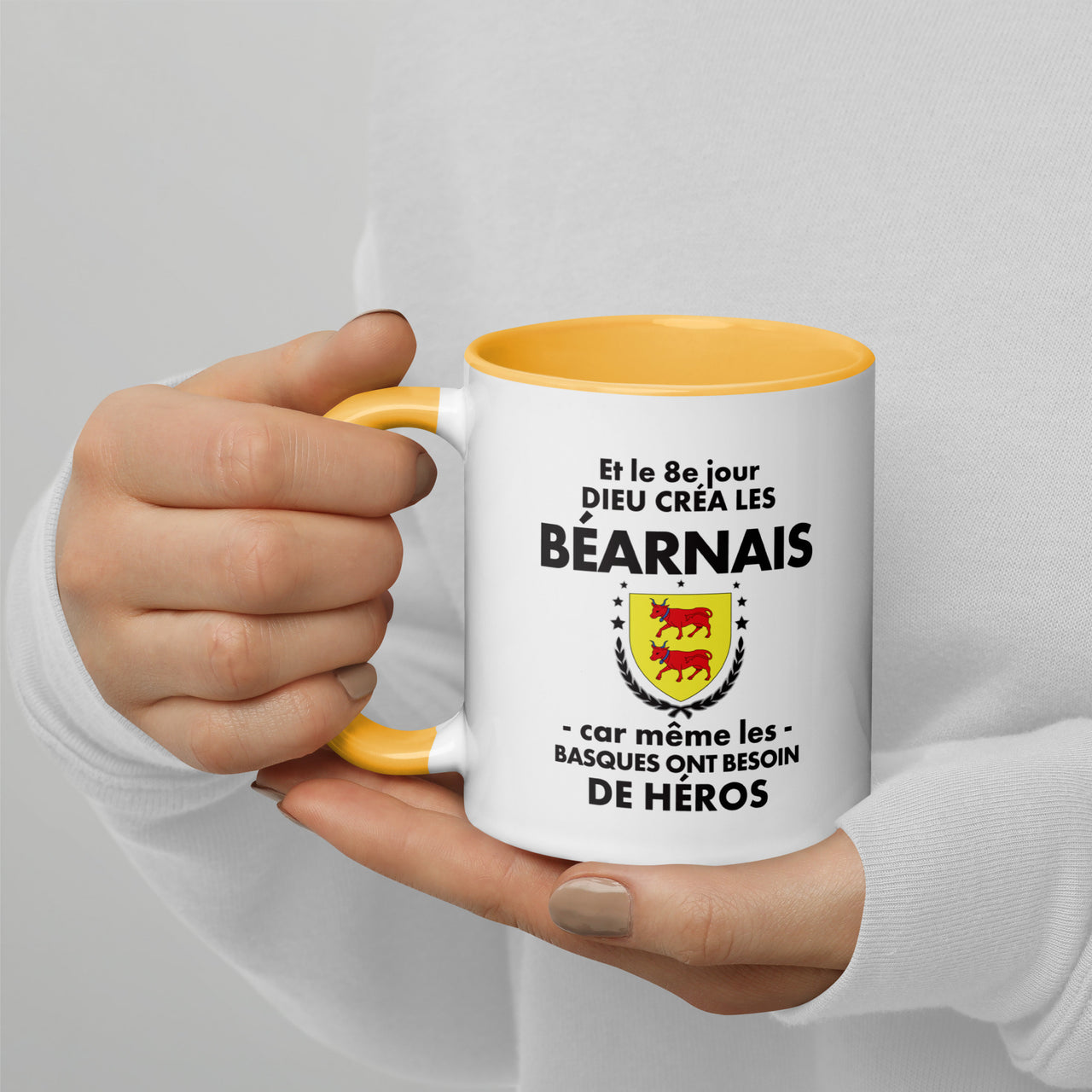 Mug Béarnais bleu foncé face - Et le 8e jour Dieu créa les Béarnais