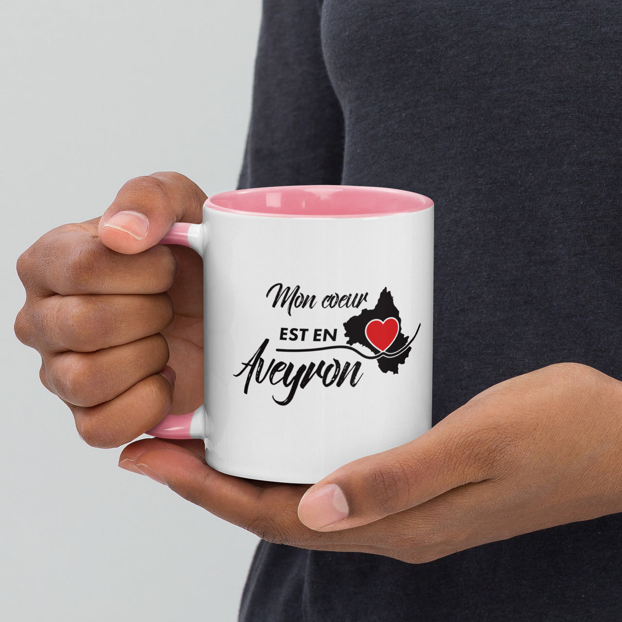 Mug Aveyron rose dos - Mon Coeur est en Aveyron