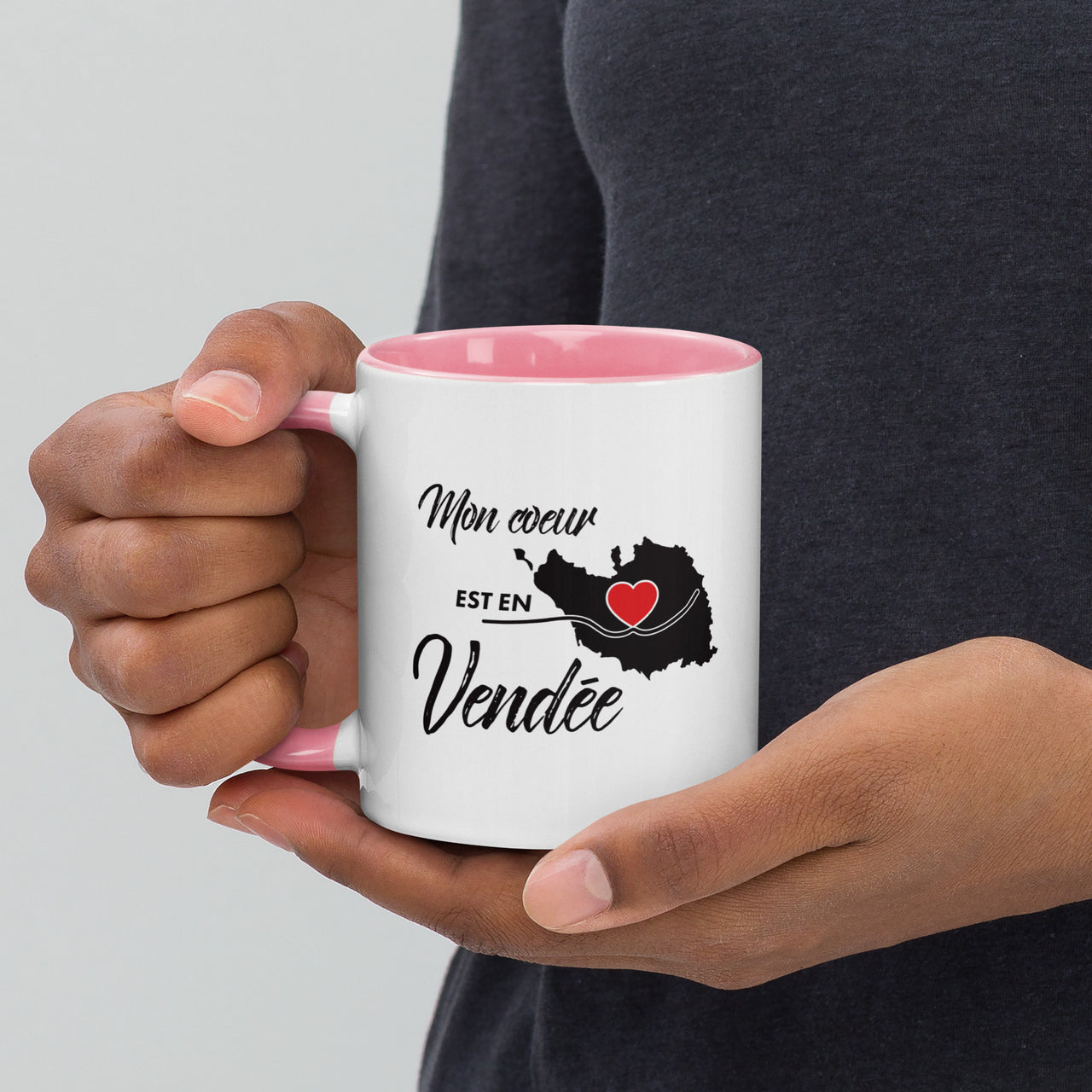 Mug Vendée rose dos - Mon coeur est en Vendée