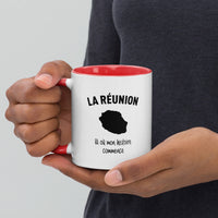 Thumbnail for Mug Réunion noir dos - Souvenir coloré pour vos pauses café