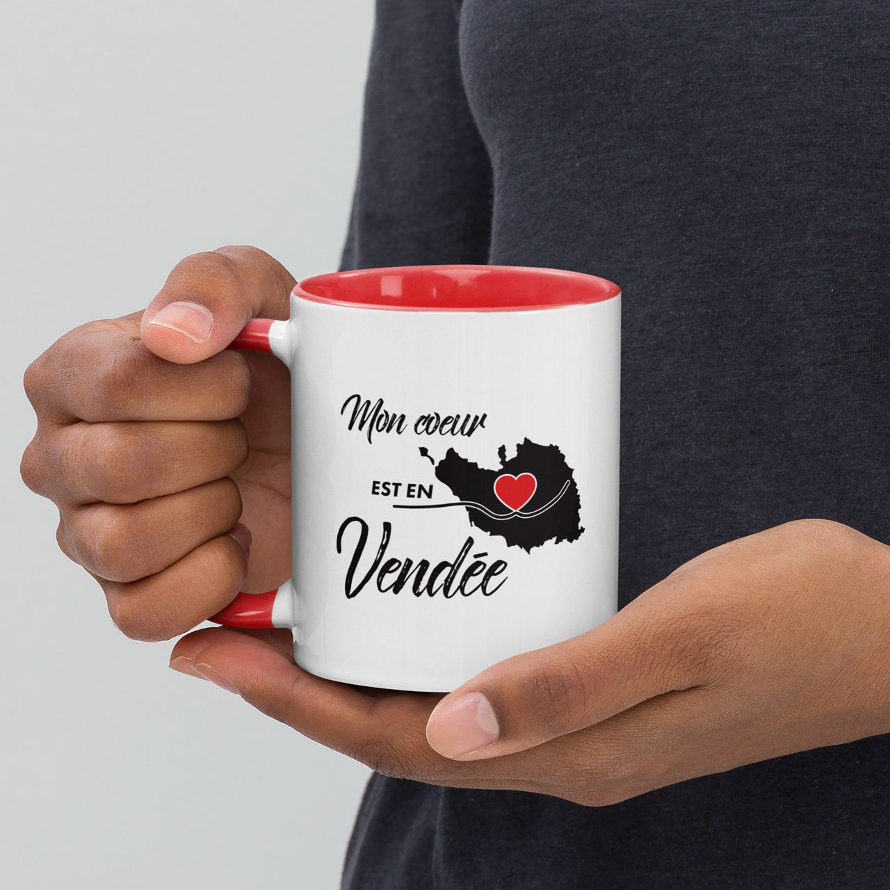 Mug Vendée noir - Mon coeur est en Vendée