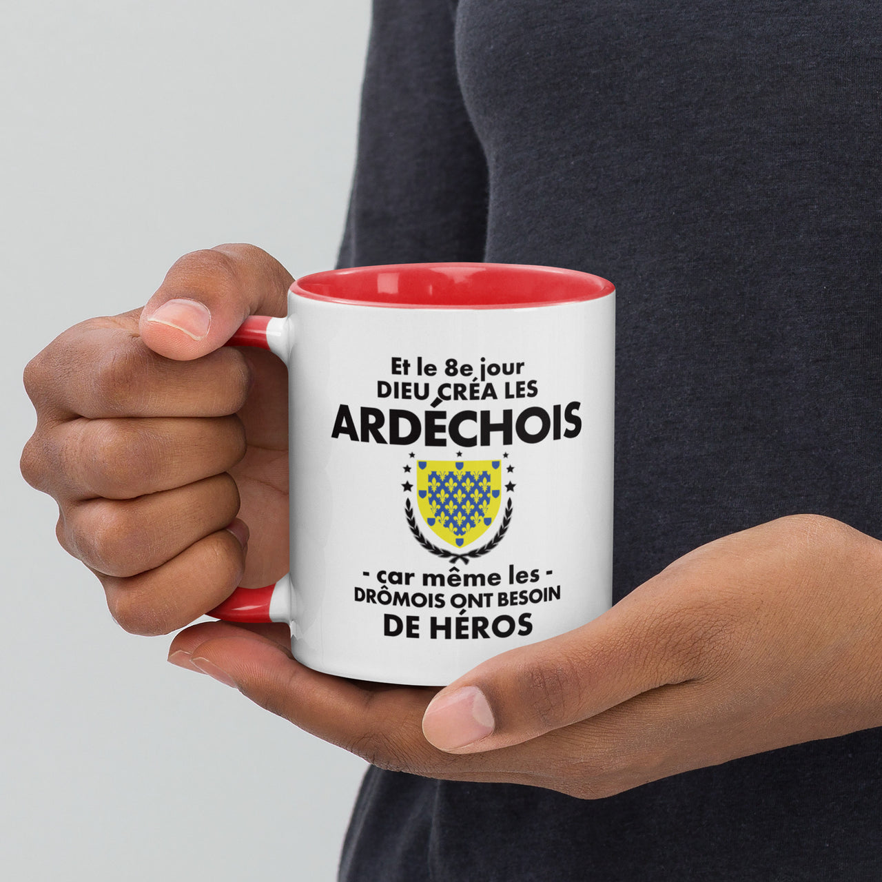 Mug Ardèche bleu foncé dos - Les Ardéchois, héros du café