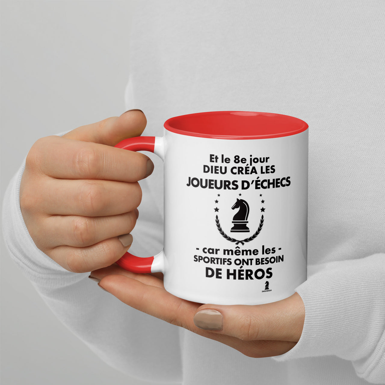Mug échecs rouge - Design humoristique du 8e jour