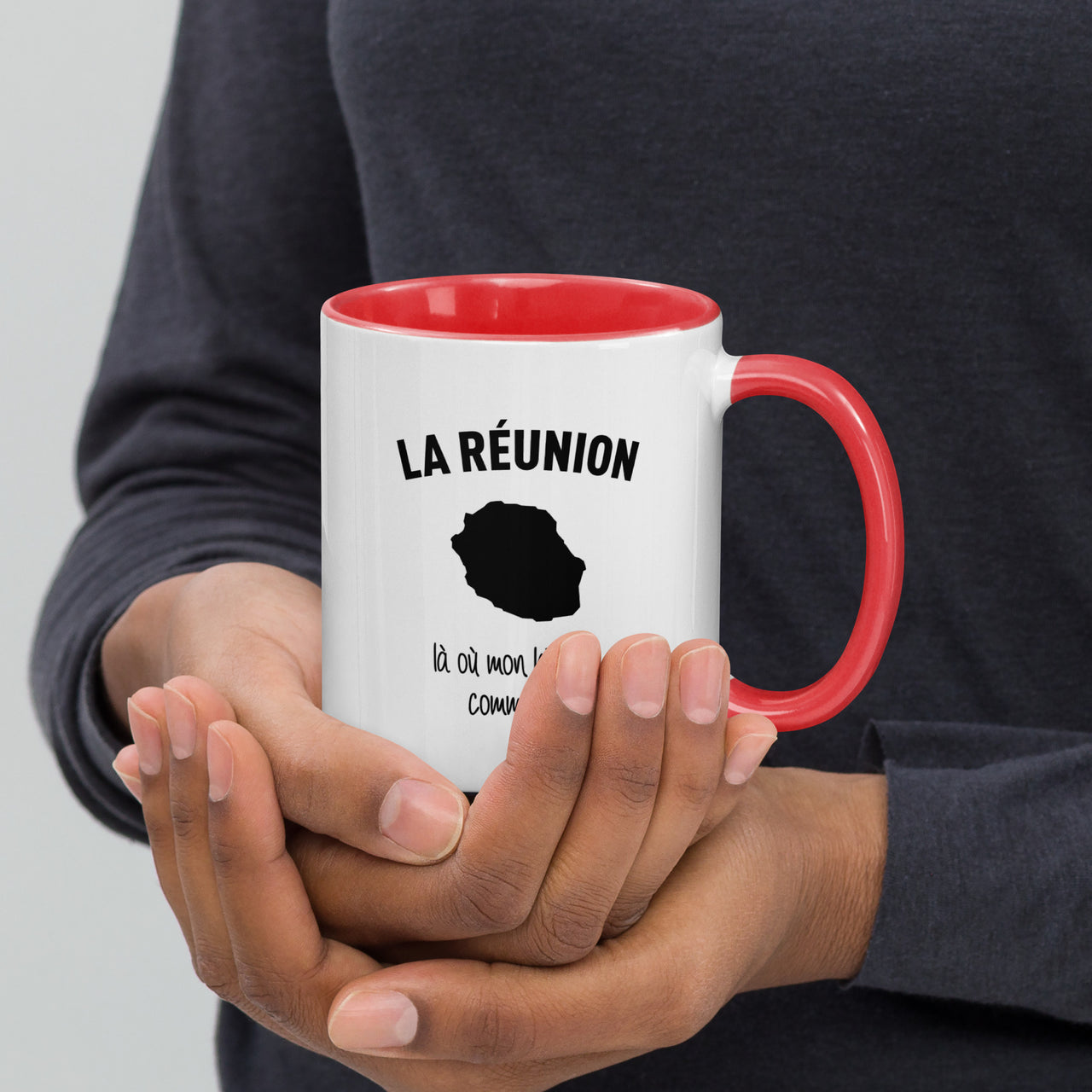Mug Réunion bleu - Souvenir coloré pour vos pauses café