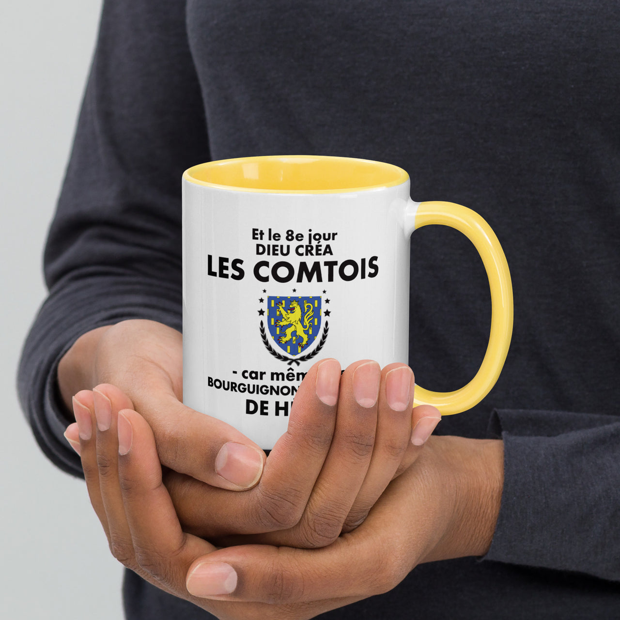 Bunter Becher mit farbenfroher Innenseite – Geschenk aus der Franche-Comté – der 8. Tag
