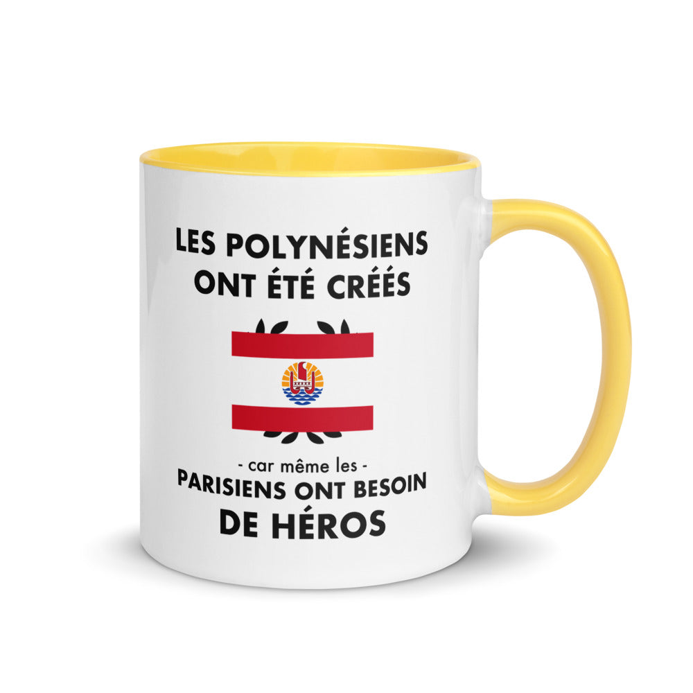 Tasse mug jaune Les Polynésiens ont été créés