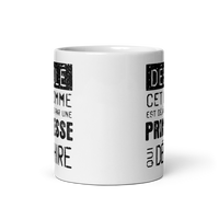 Thumbnail for Mug Blanc Brillant Cadeau Saint Valentin pour homme : Désolé ce mec est pris par une Princesse