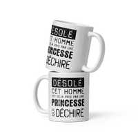 Thumbnail for Mug Blanc Brillant Cadeau Saint Valentin pour homme : Désolé ce mec est pris par une Princesse