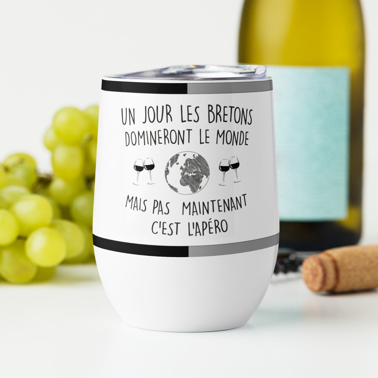 Gobelet vin Bretagne - Humour et fierté locale