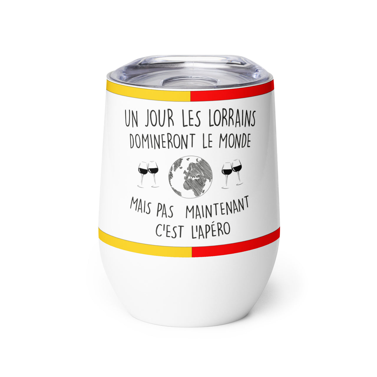 Gobelet à vin et apéro acier PREMIUM - Cadeau humour Lorrain & Lorraine