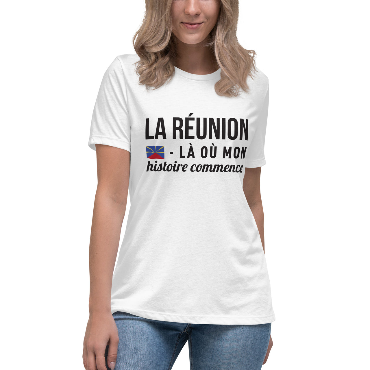 T-shirt La Réunion blanc dos - Là où mon histoire commence
